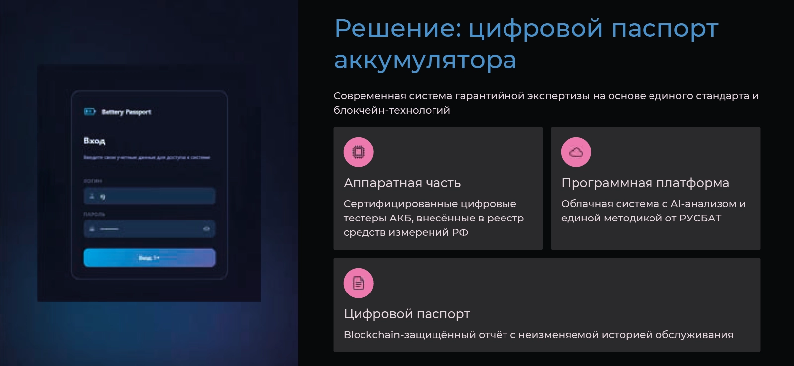 Архитектура системы «Цифровой паспорт аккумулятора»