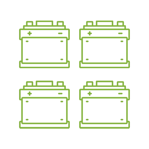 Контроль 4-х аккумуляторов